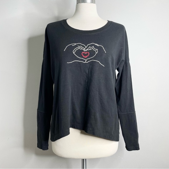 Cabi Love You Tee Embroidered Long Sleeve T-Shirt - Picture 1 of 8